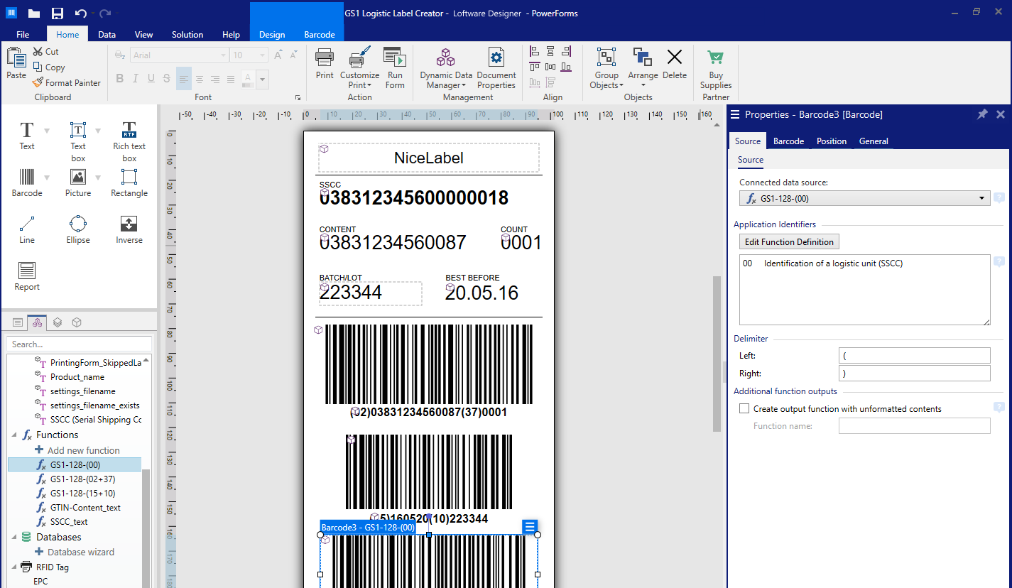 Easily design barcode labels in minutes