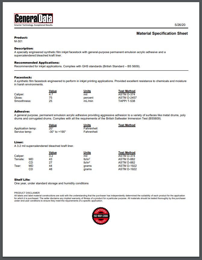 m 31 s specification