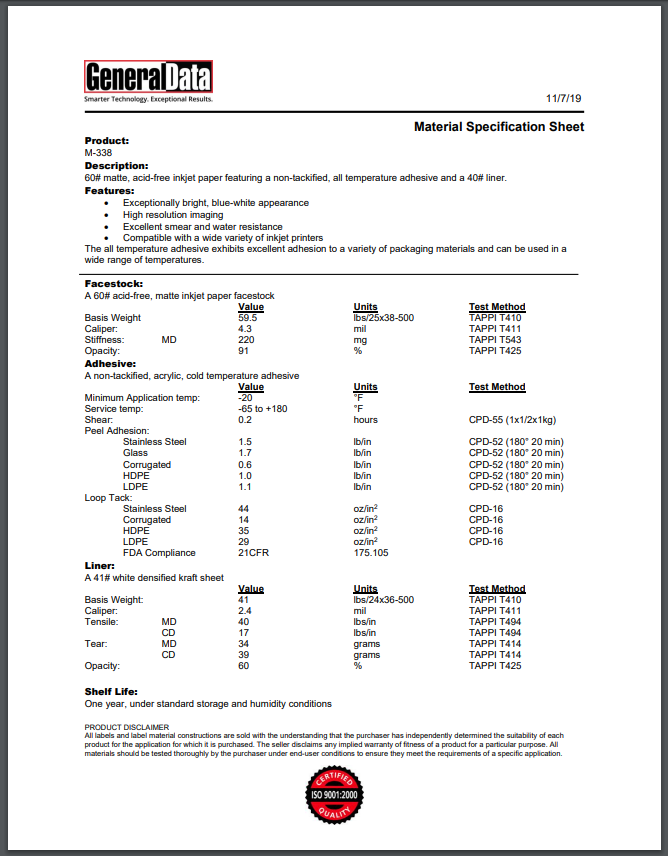 m 30 s specification