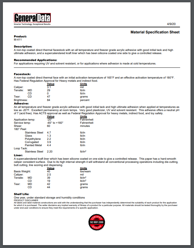 m 31 s specification