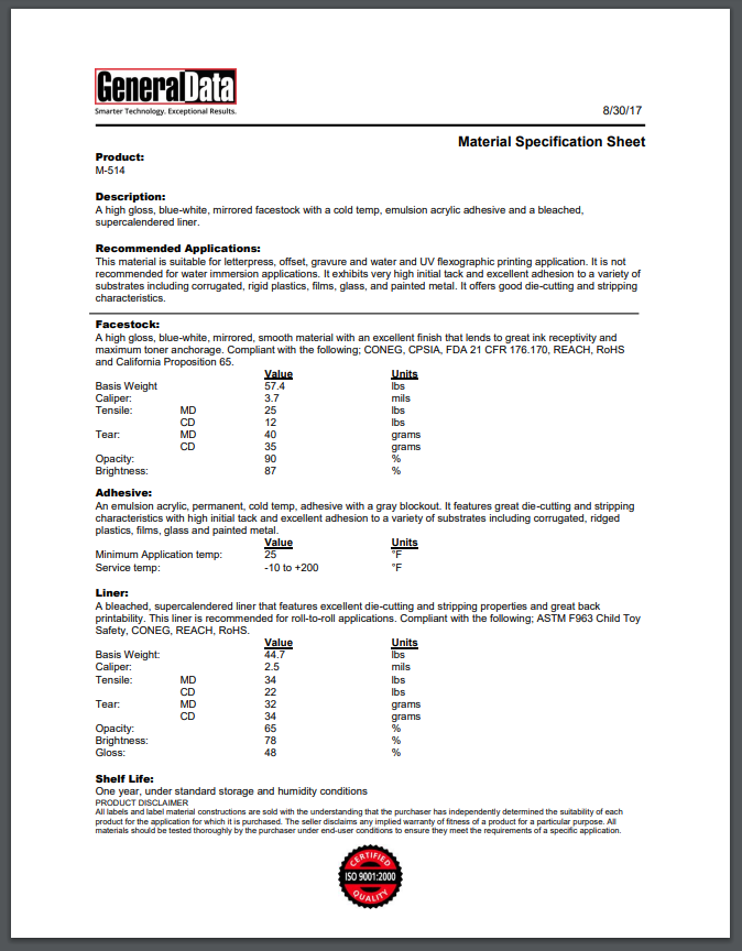 m 31 s specification