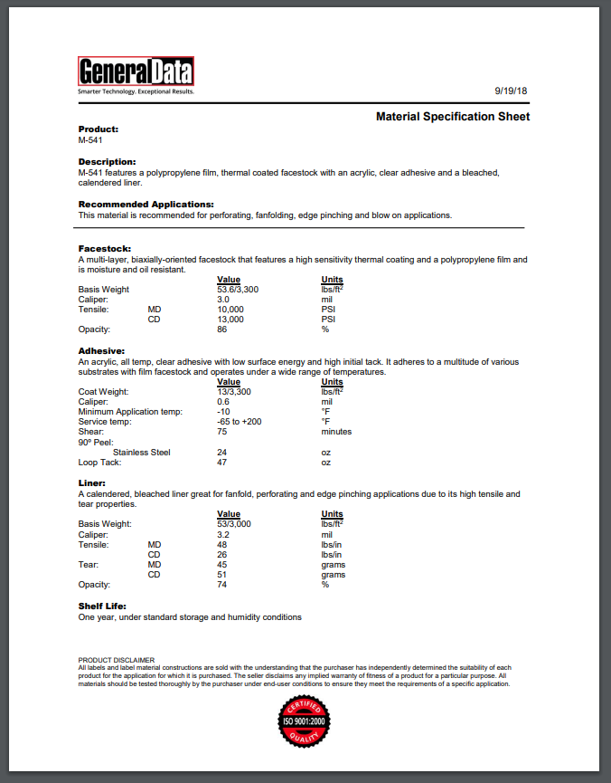 m 31 s specification