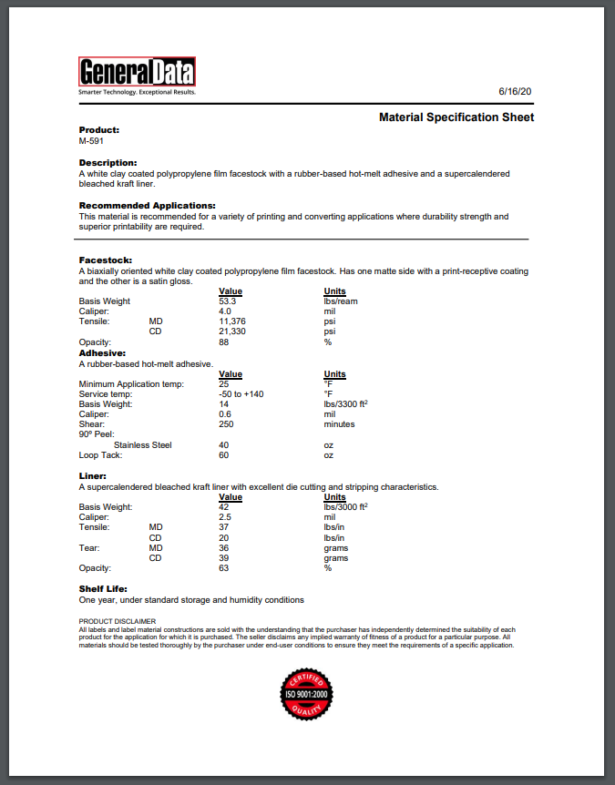 m 31 s specification