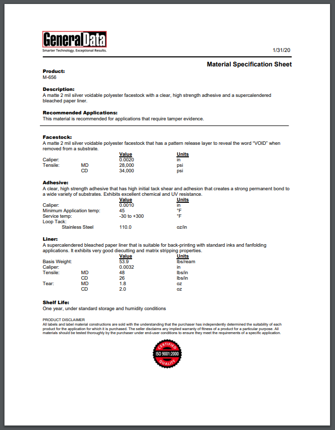 m 31 s specification