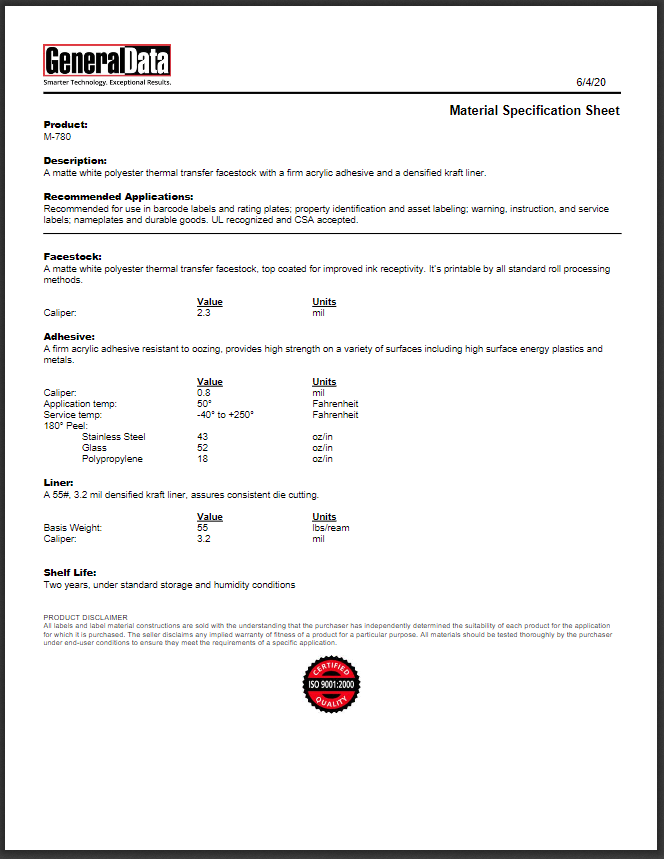 m 30 s specification