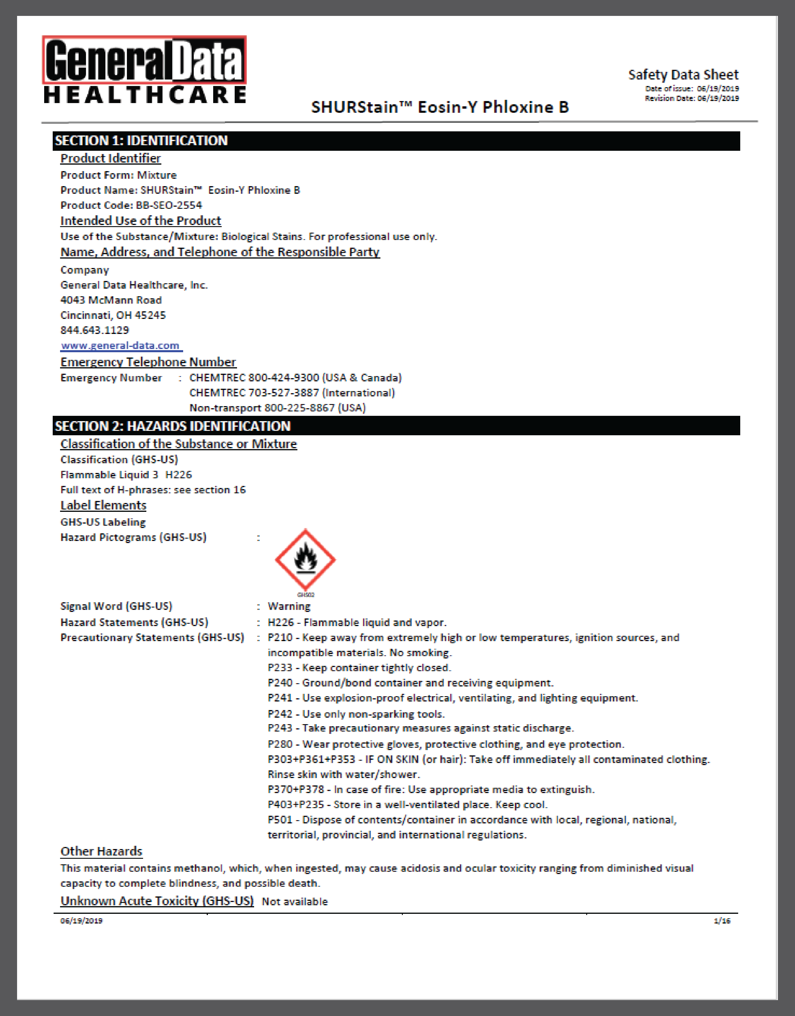 [SHURStain Eosin-Y With Phloxine B] | [Safety Data Sheet]