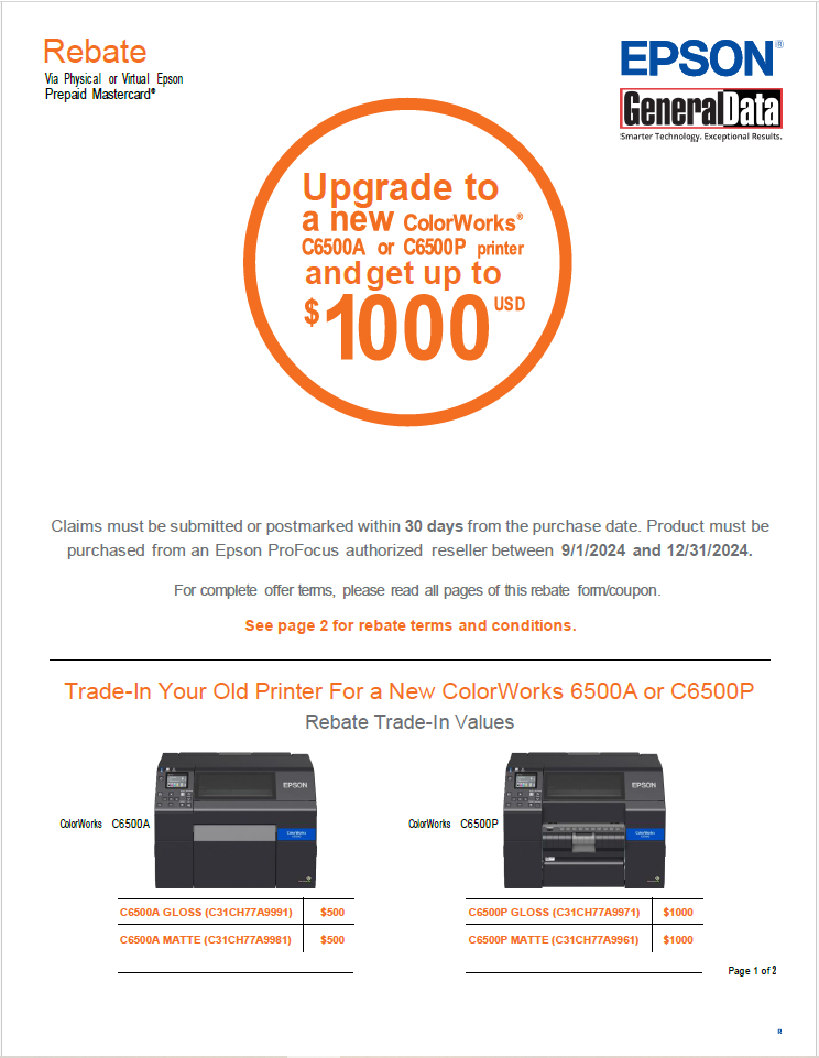 Epson C6500 Trade In Brochure