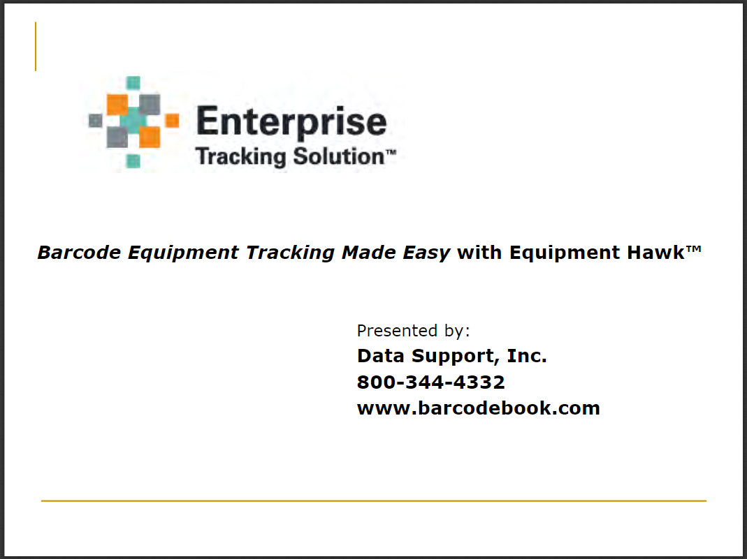 Equipment Hawk™ Barcode Equipment Tracking System Brochure