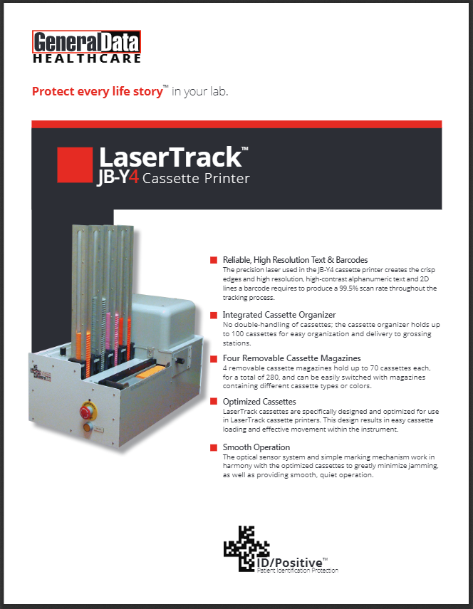 LaserTrack JB-Y4 Laser Cassette Printer Product Brochure 