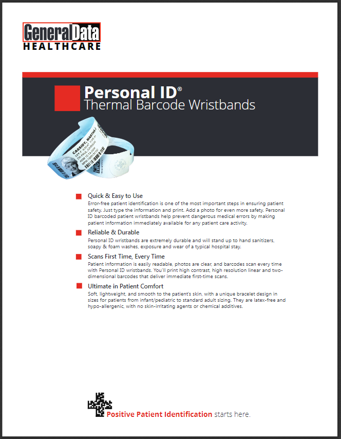 Personal ID Thermal Wristbands Product Brochure